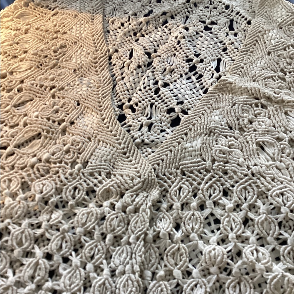 Ribbon Lace Crocheted Shawl - Picture 7 of 9